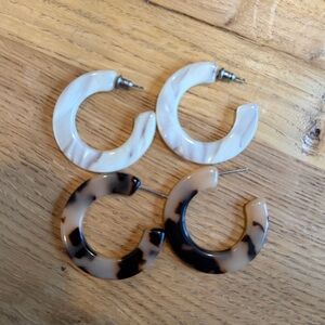 Set of Two Acrylic Hoop Earrings